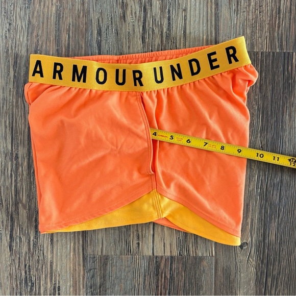 Under Armour Play Up 3.0 Shorts Womens XS Sunset Boulevard Orange Loose Pockets - Picture 8 of 8